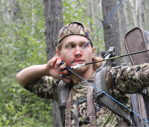 the best anchor point for drawing a bow