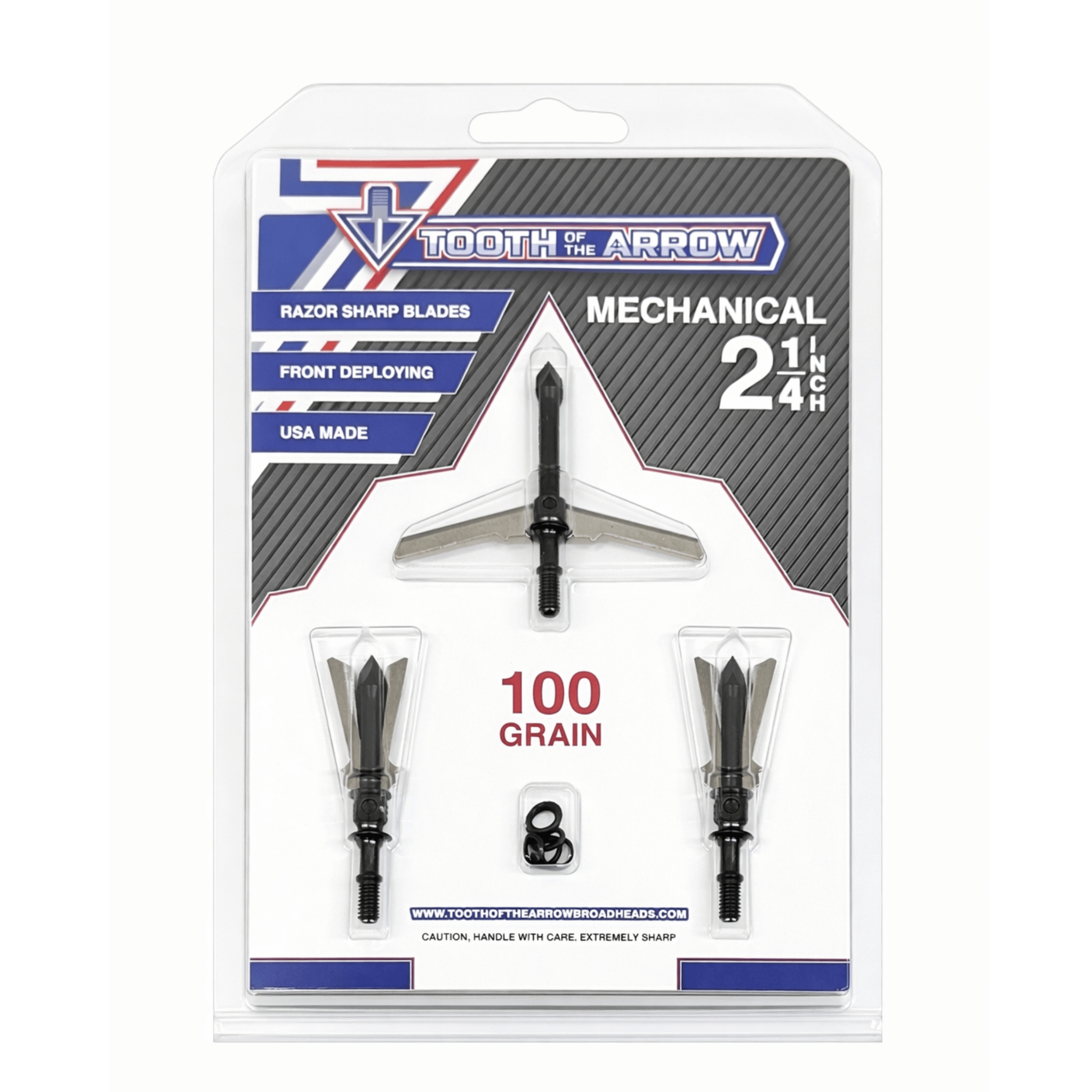 Tooth of the Arrow Broadheads Broadheads & Field Points 2 Blade Expandable Mechanical Broadhead | 2.25 Inch Cutting Diameter |TOTA | 100 grain