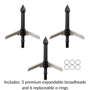Tooth of the Arrow Broadheads Broadheads & Field Points 2 Blade Expandable Mechanical Broadhead | 2.5 Inch Cutting Diameter |100 Grain |TOTA