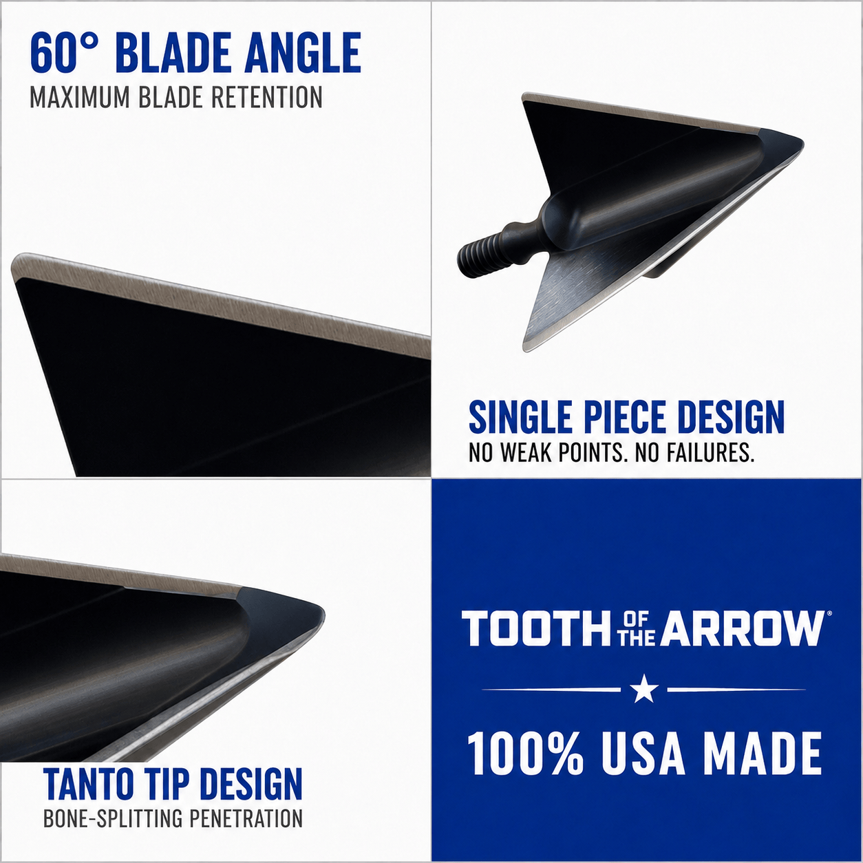Tooth of the Arrow Broadheads Broadheads & Field Points TOTA | 100 grain broadhead | 1-1/8 inch | fixed 3-blade
