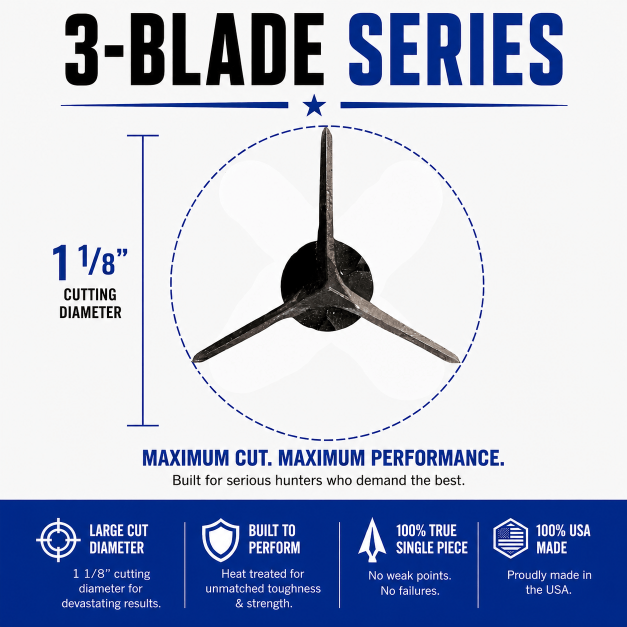 Tooth of the Arrow Broadheads Broadheads & Field Points TOTA | 100 grain broadhead | 1-1/8 inch | fixed 3-blade