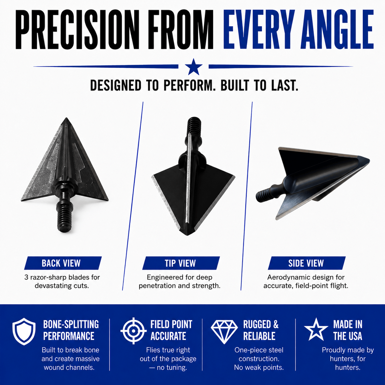 Tooth of the Arrow Broadheads Broadheads & Field Points TOTA | 100 grain broadhead | 1-1/8 inch | fixed 3-blade