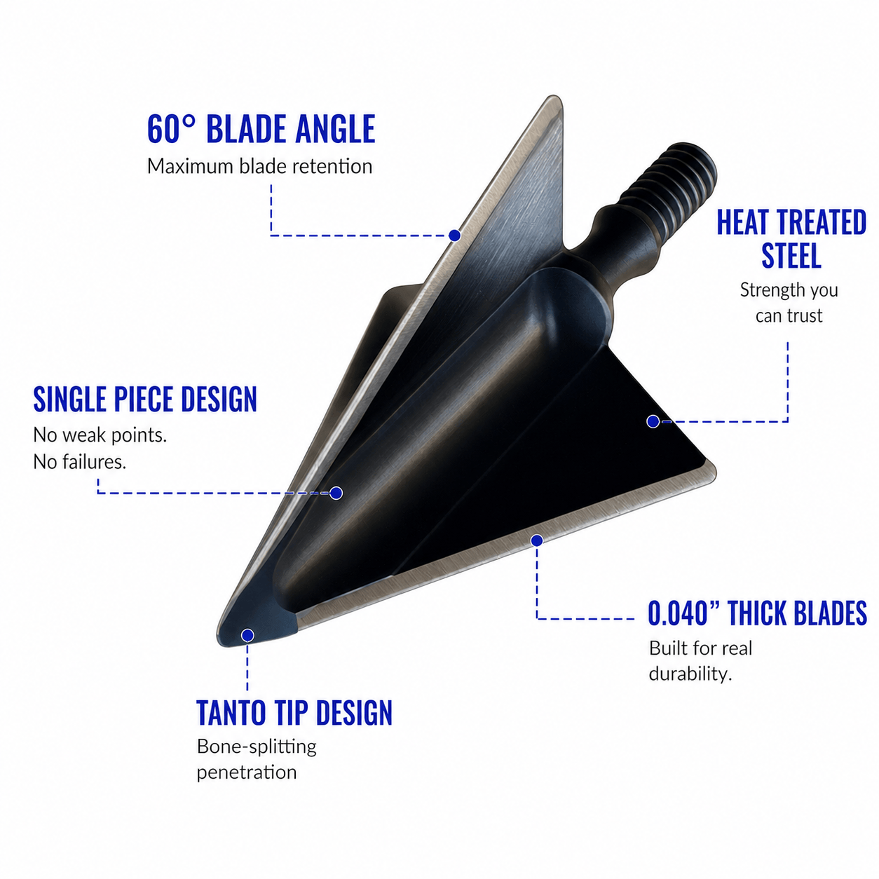 Tooth of the Arrow Broadheads Broadheads & Field Points TOTA | 100 grain broadhead | 1-1/8 inch | fixed 3-blade
