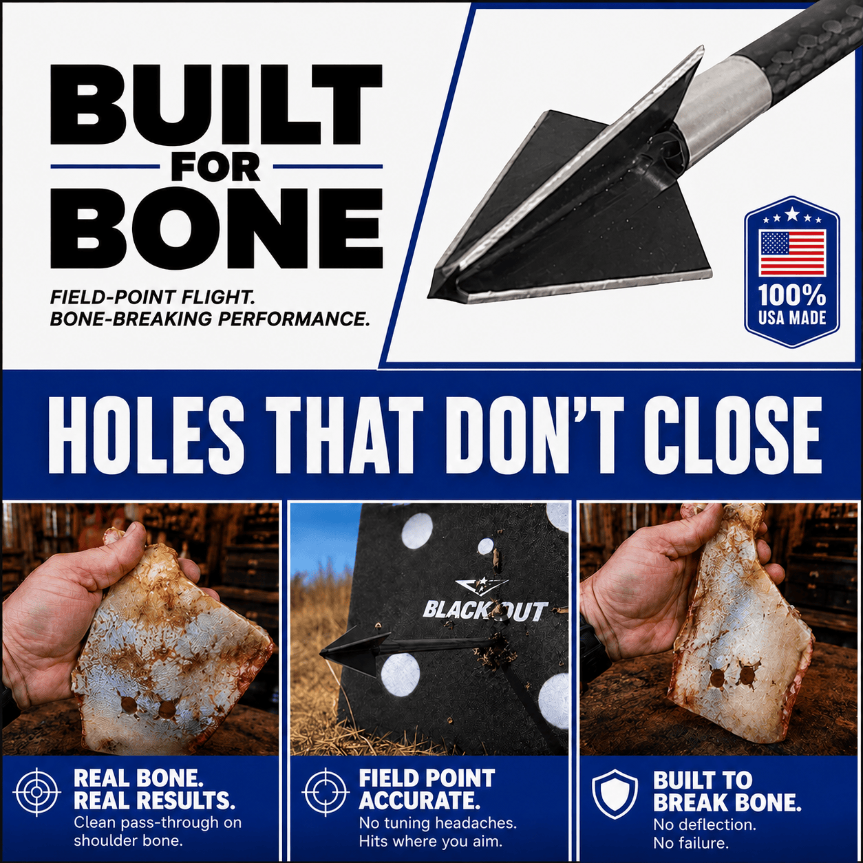 Tooth of the Arrow Broadheads Broadheads & Field Points TOTA | 100 grain broadhead | 1-1/8 inch | fixed 3-blade