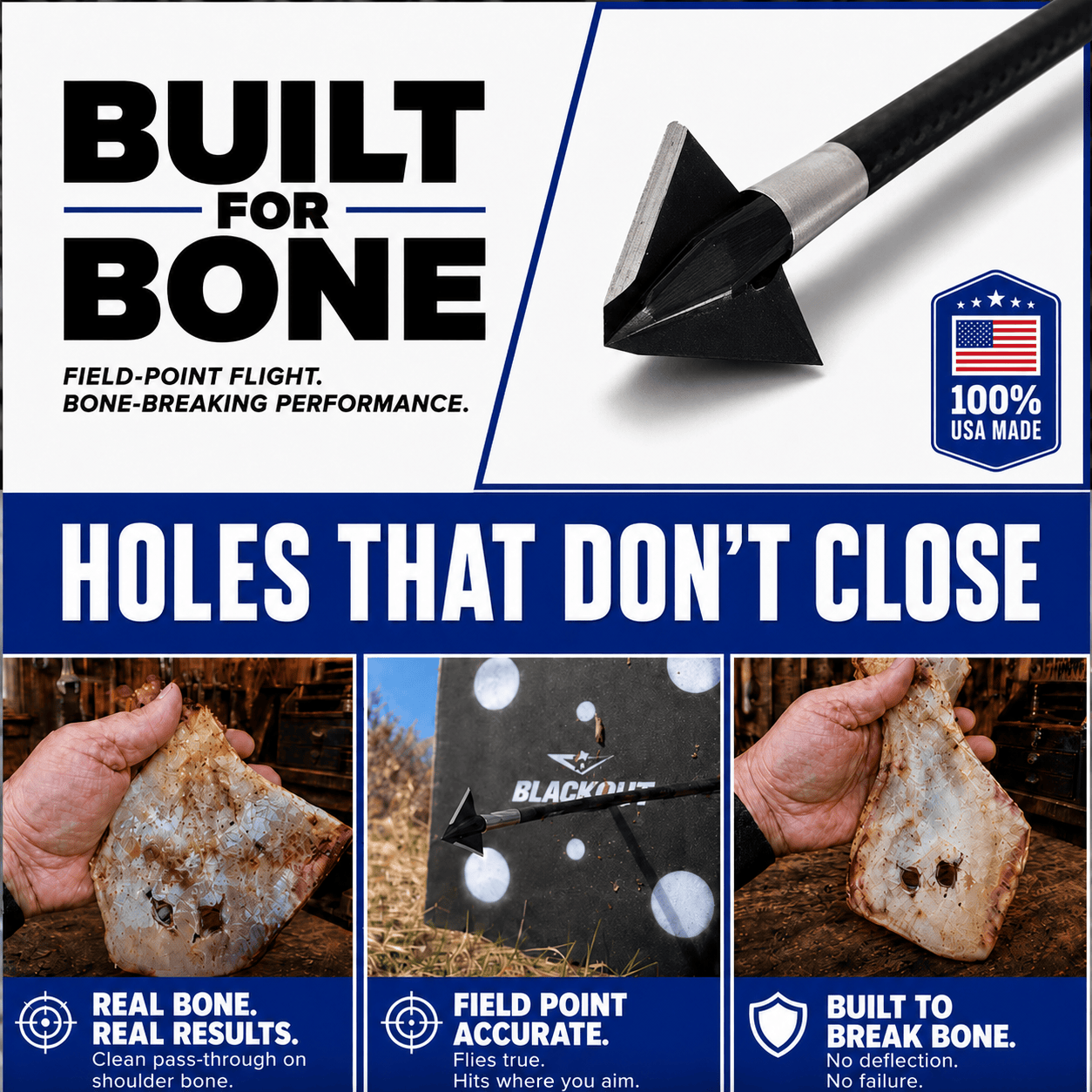 Tooth of the Arrow Broadheads Broadheads & Field Points TOTA | 100 grain broadhead | 1-inch single bevel | fixed blade