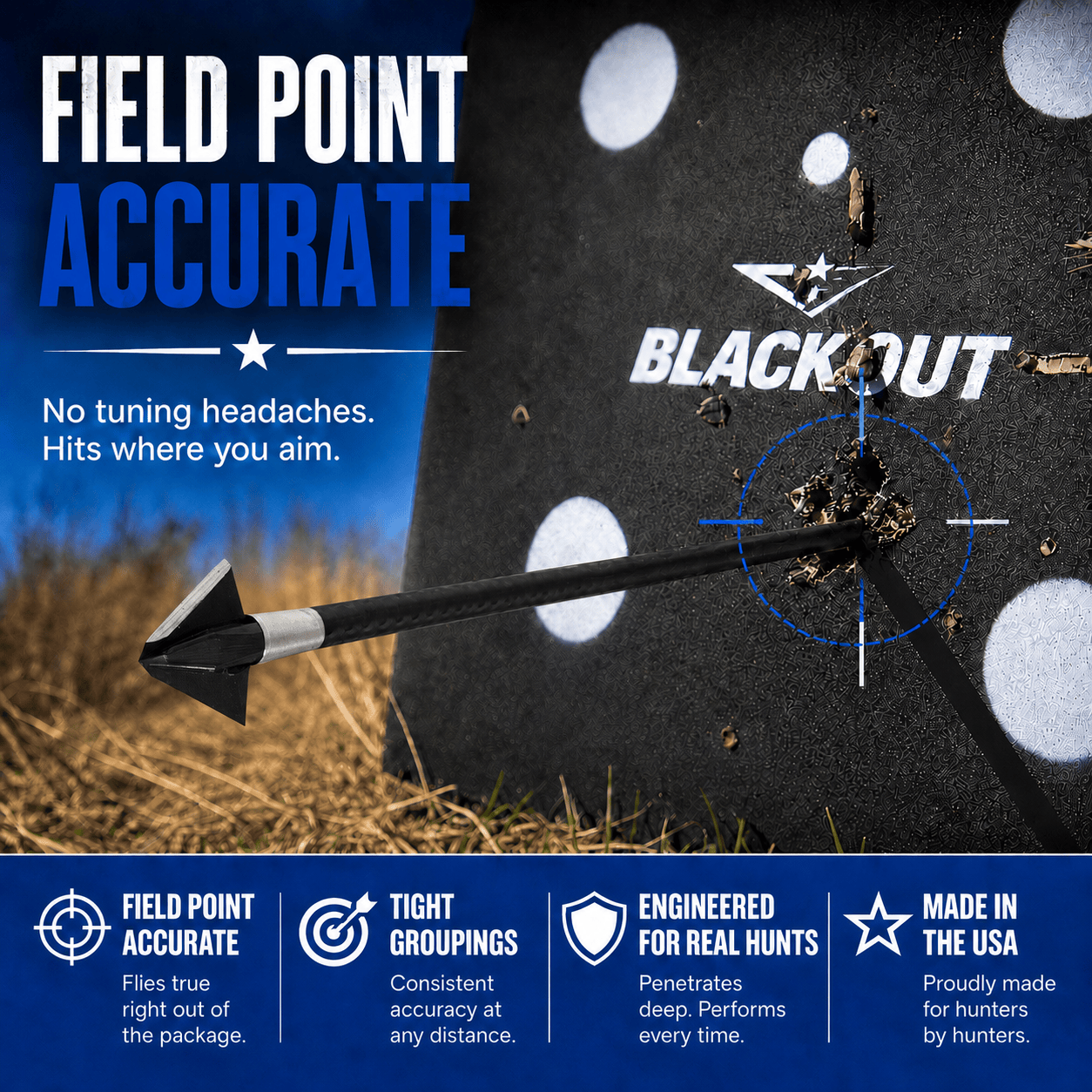 Tooth of the Arrow Broadheads Broadheads & Field Points TOTA | 100 grain broadhead | 1-inch single bevel | fixed blade