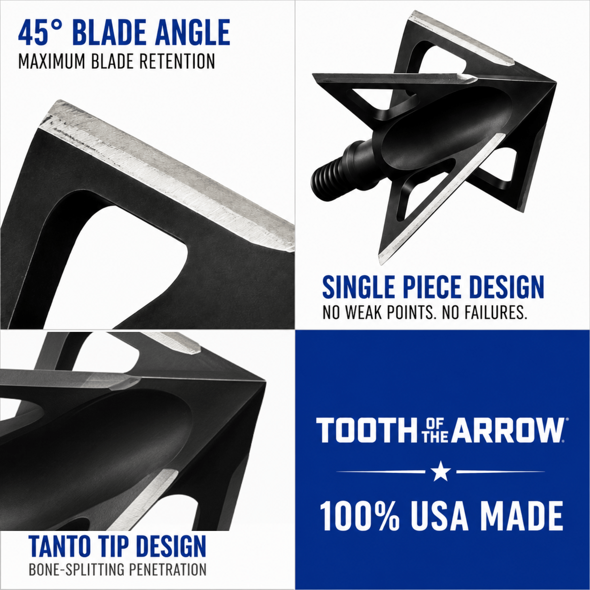 Tooth of the Arrow Broadheads Broadheads & Field Points TOTA | 100 grain broadhead | 1-inch vented | fixed blade