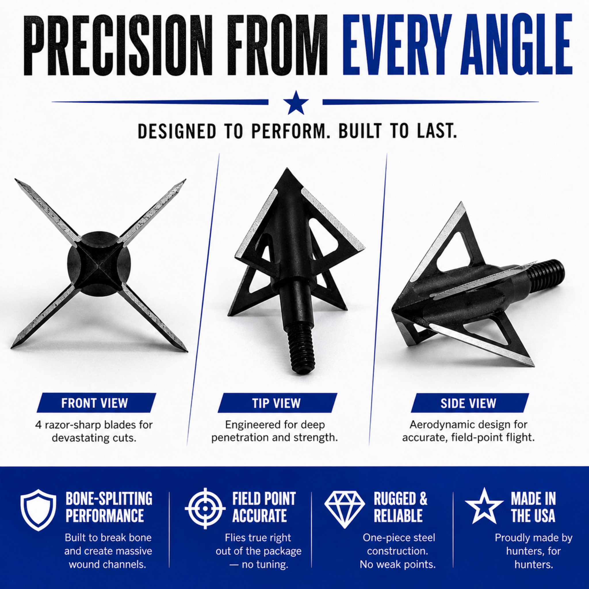 Tooth of the Arrow Broadheads Broadheads & Field Points TOTA | 100 grain broadhead | 1-inch vented | fixed blade