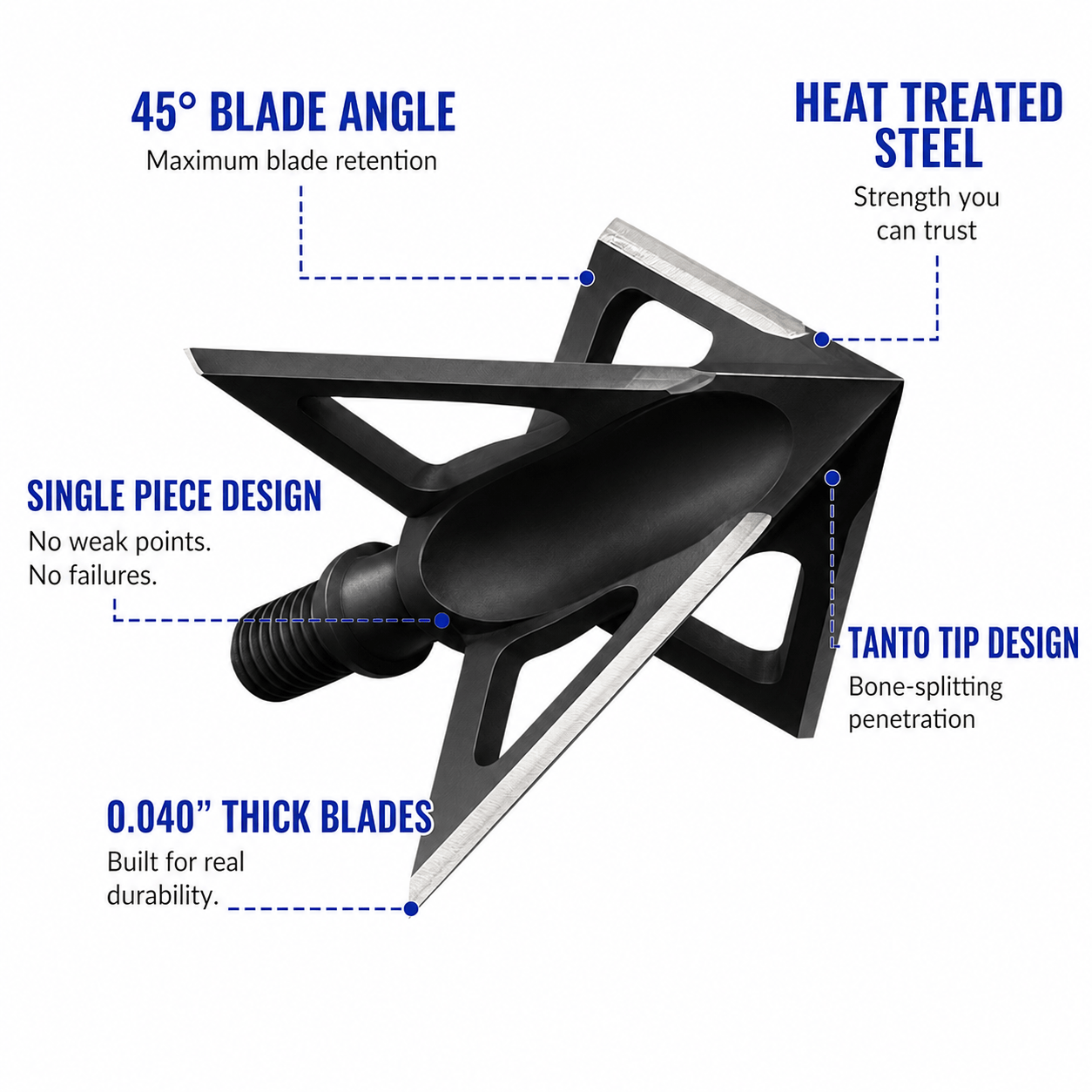 Tooth of the Arrow Broadheads Broadheads & Field Points TOTA | 100 grain broadhead | 1-inch vented | fixed blade