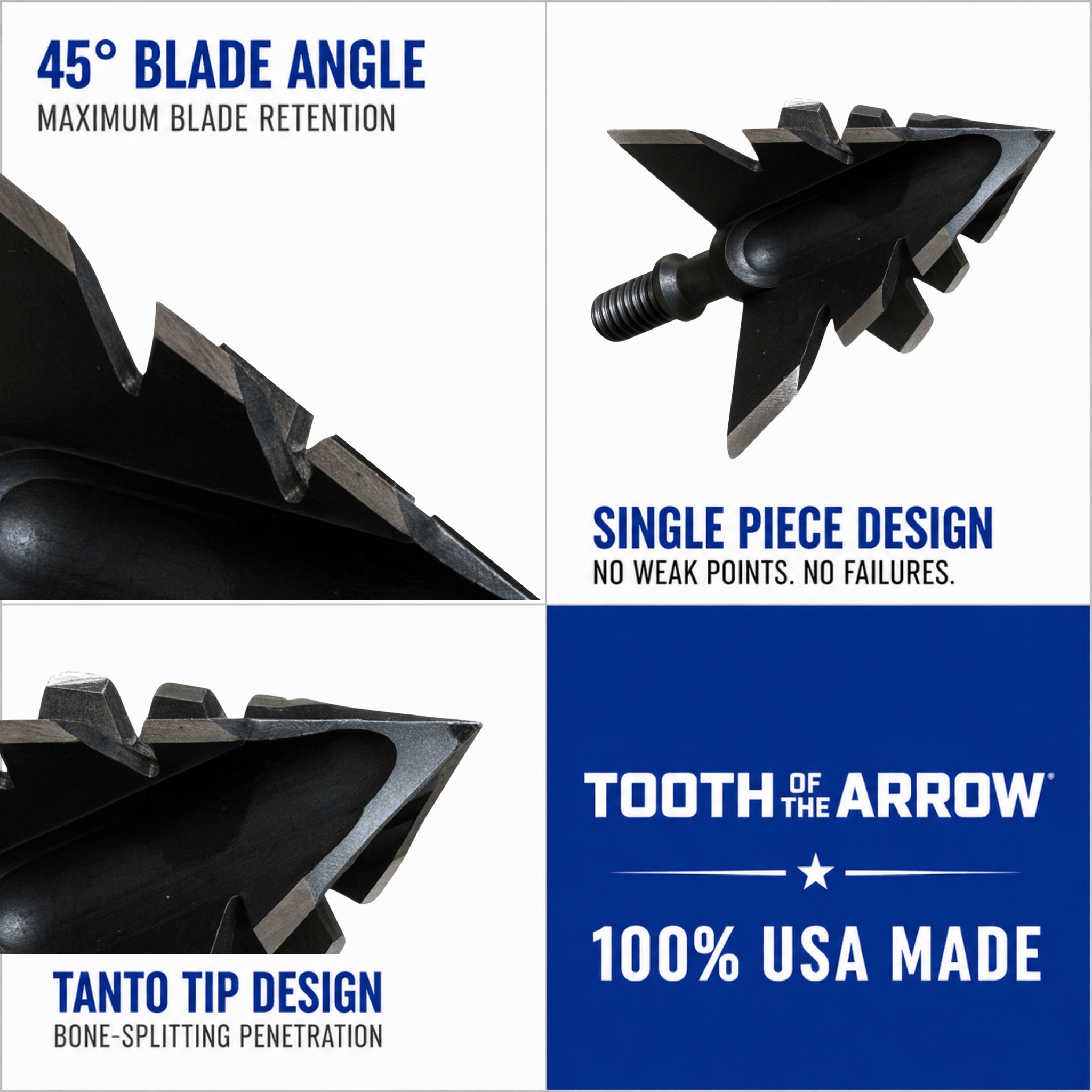 Tooth of the Arrow Broadheads Broadheads & Field Points TOTA | 100 Grain Broadhead |Small Game and Turkey | Fixed Blade