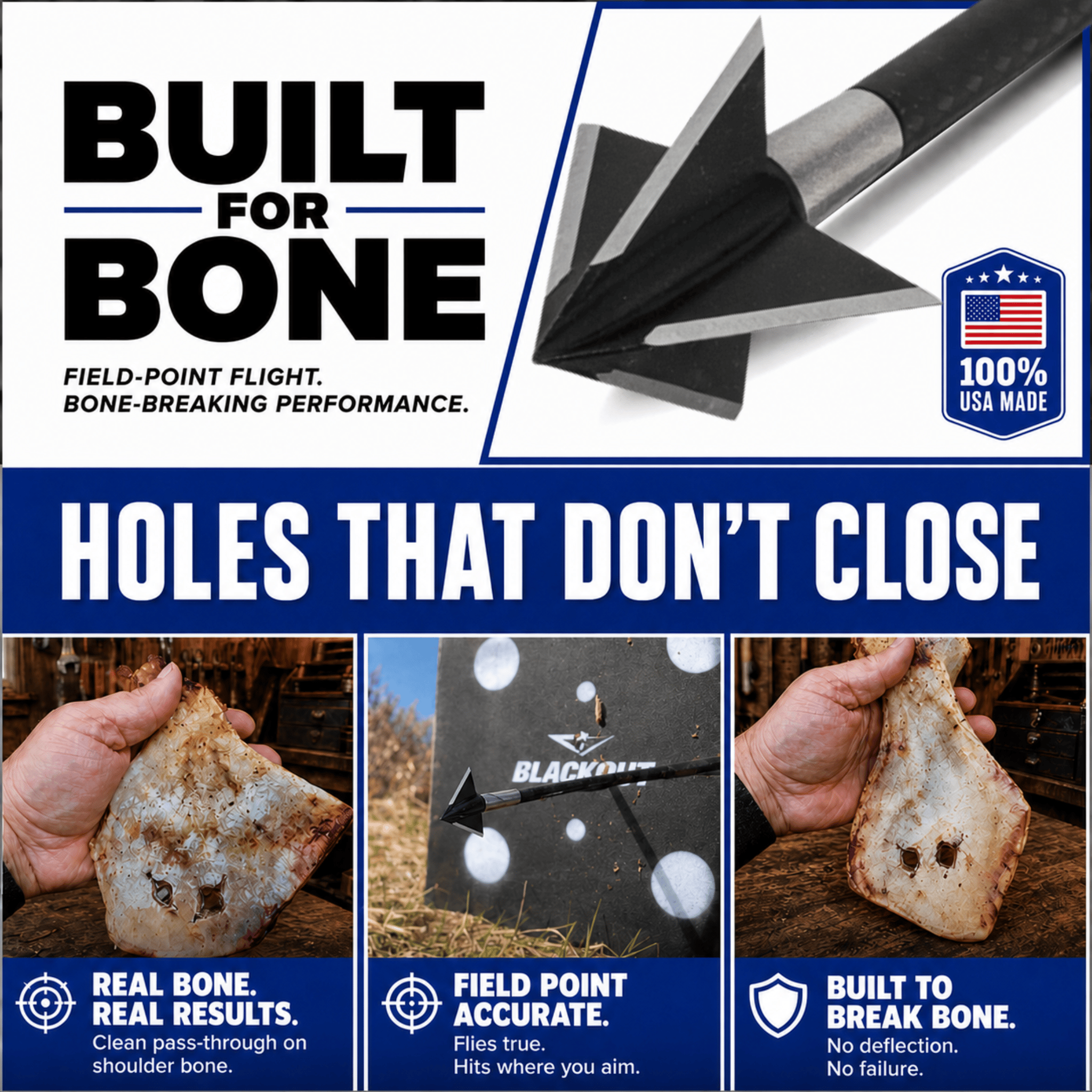 Tooth of the Arrow Broadheads Broadheads & Field Points TOTA | 100 grain XL broadhead | 1-3/16-inch solid | fixed blade