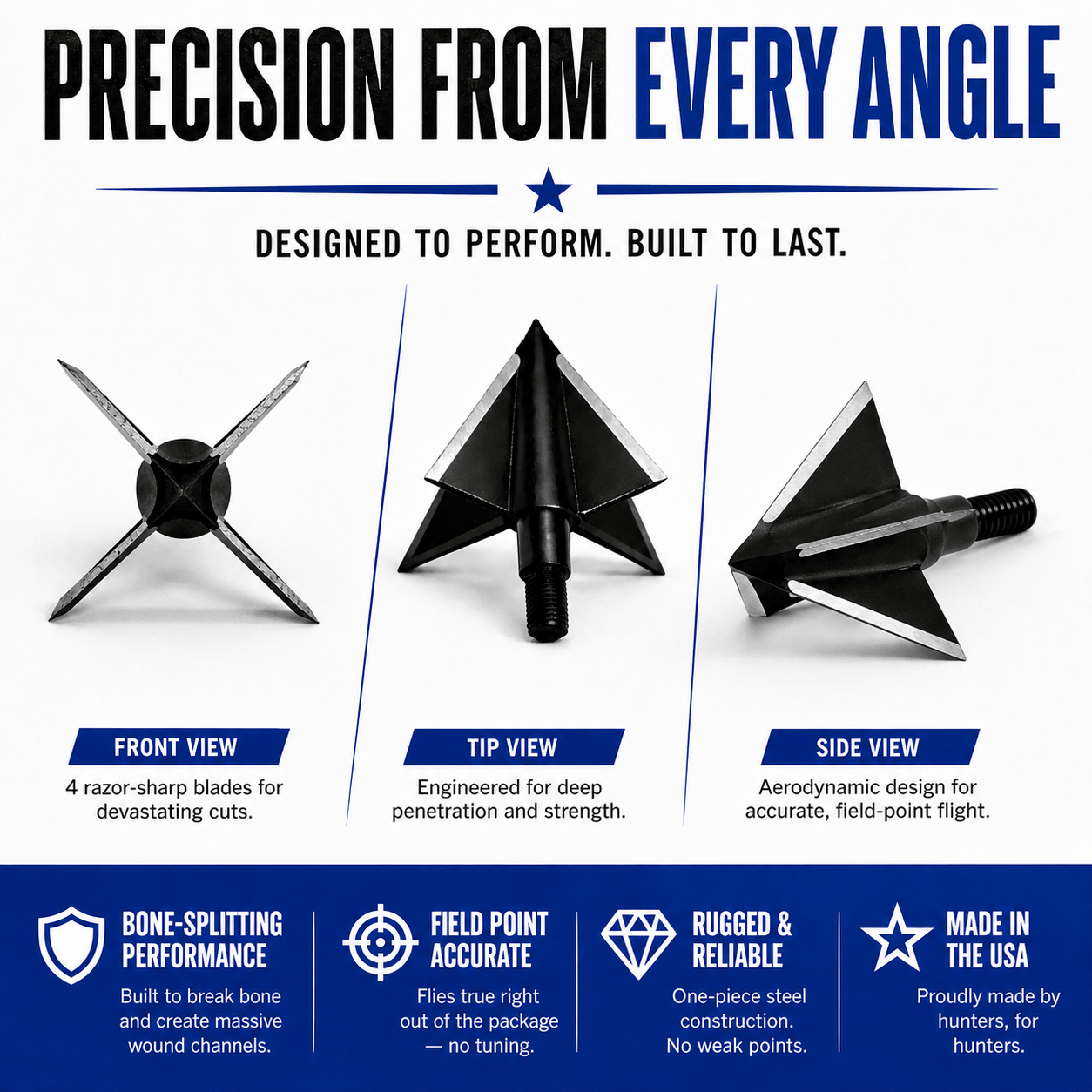 Tooth of the Arrow Broadheads Broadheads & Field Points TOTA | 100 grain XL broadhead | 1-3/16-inch solid | fixed blade