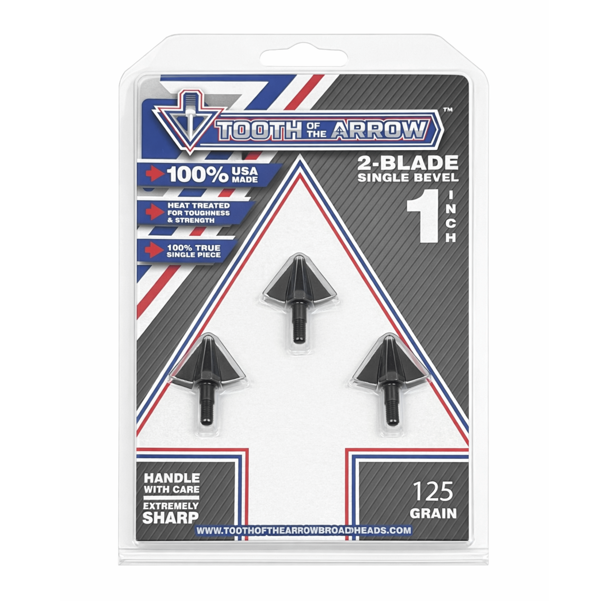 Tooth of the Arrow Broadheads Broadheads & Field Points TOTA | 125 grain broadhead | 1-inch single bevel | fixed blade