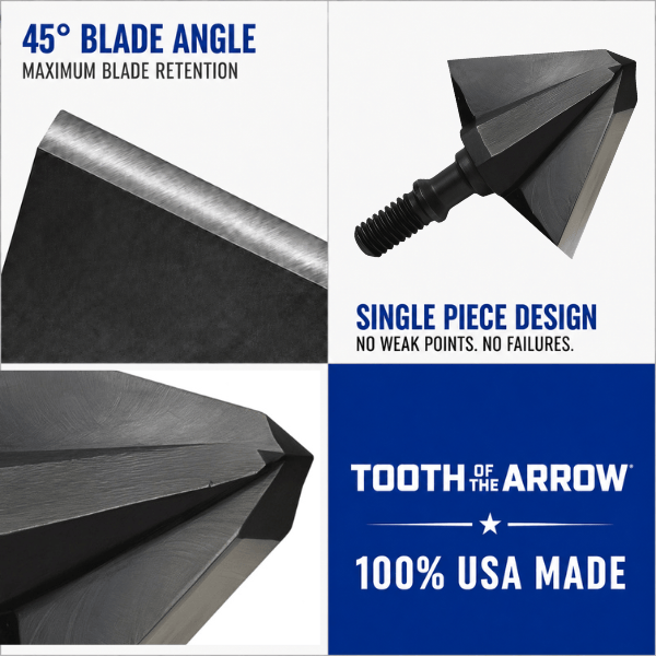 Tooth of the Arrow Broadheads Broadheads & Field Points TOTA | 125 grain broadhead | 1-inch single bevel | fixed blade