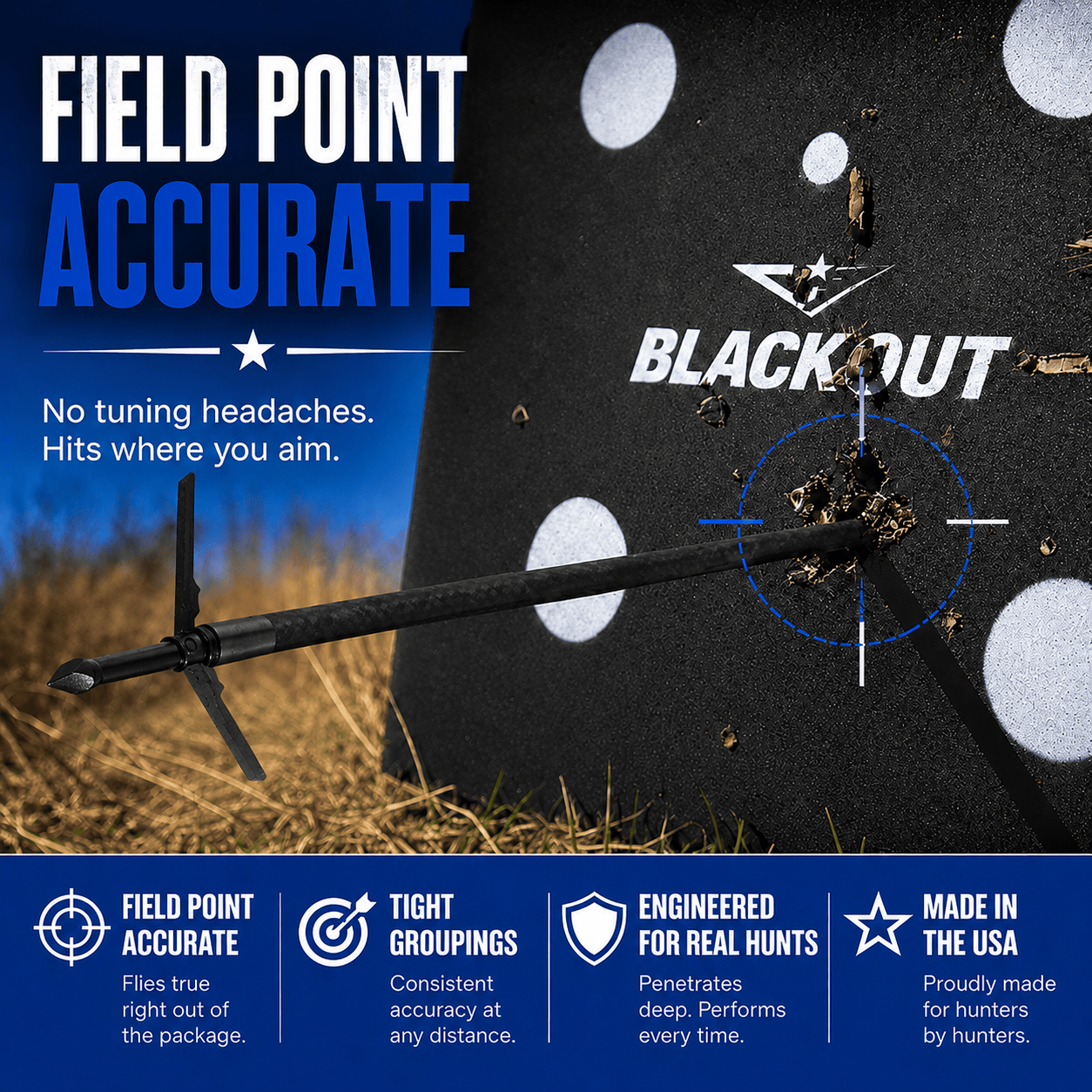 Tooth of the Arrow Broadheads Broadheads & Field Points TOTA | 2-Blade Expandable Broadhead | 2.25” Cut | 100 Grain
