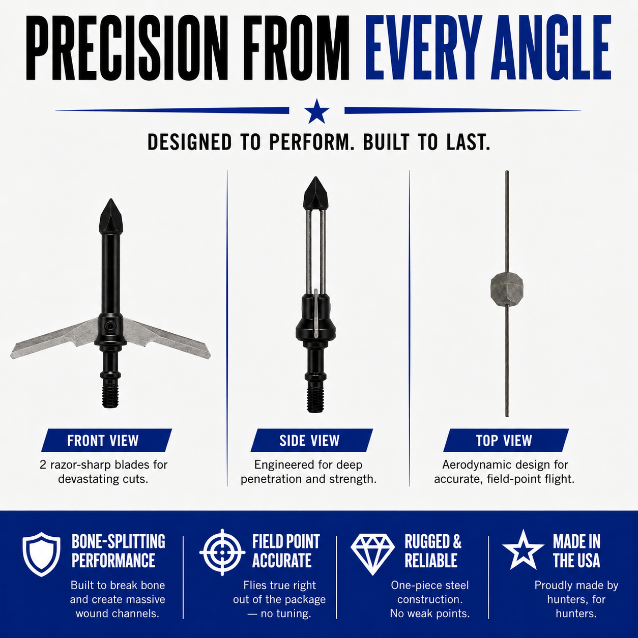 Tooth of the Arrow Broadheads Broadheads & Field Points TOTA | 2-Blade Expandable Broadhead | 2.25” Cut | 100 Grain
