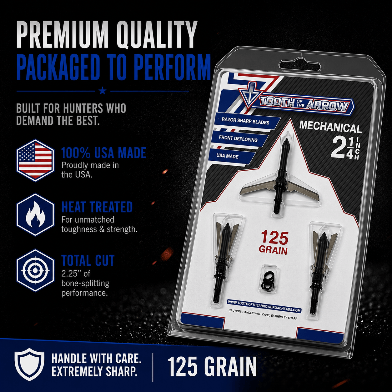 Tooth of the Arrow Broadheads Broadheads & Field Points TOTA | 2-Blade Expandable Broadhead | 2.25” Cut | 125 Grain
