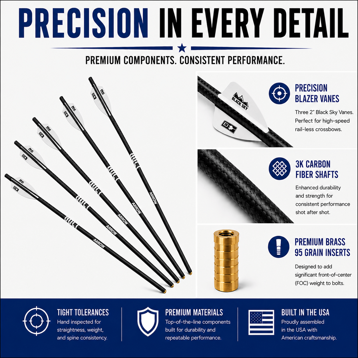 Tooth of the Arrow Broadheads TOTA | Fletched Crossbow Bolts | The Bolt | Fletched 2" Vanes