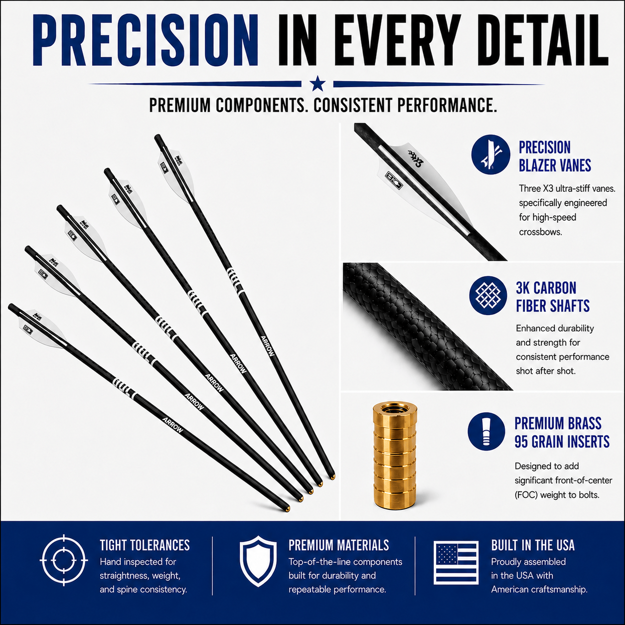 Tooth of the Arrow Broadheads TOTA | Fletched Crossbow Bolts | The Bolt | Fletched 3" Vanes